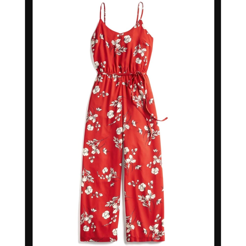 Skies are Blue Floral Sleeveless Wide Leg Jumpsuit M Red Danica Boho Stitch Fix - Picture 13 of 13